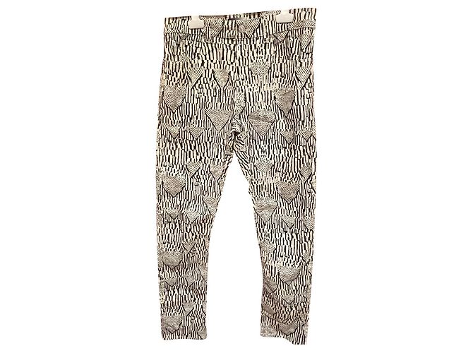 Pantaloni Isabel Marant in velluto di cotone nero e crema