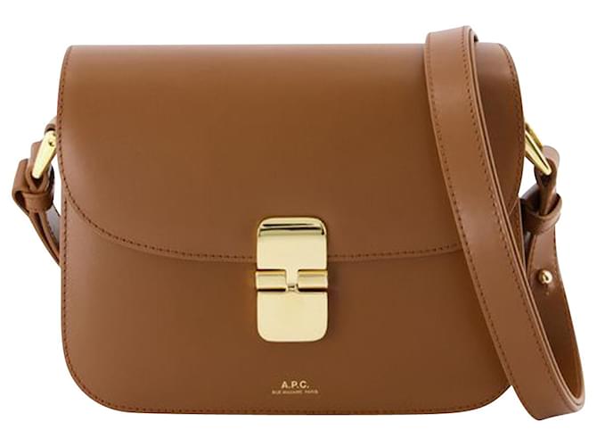 Grace Beige and Brown Leather Crossbody Bag