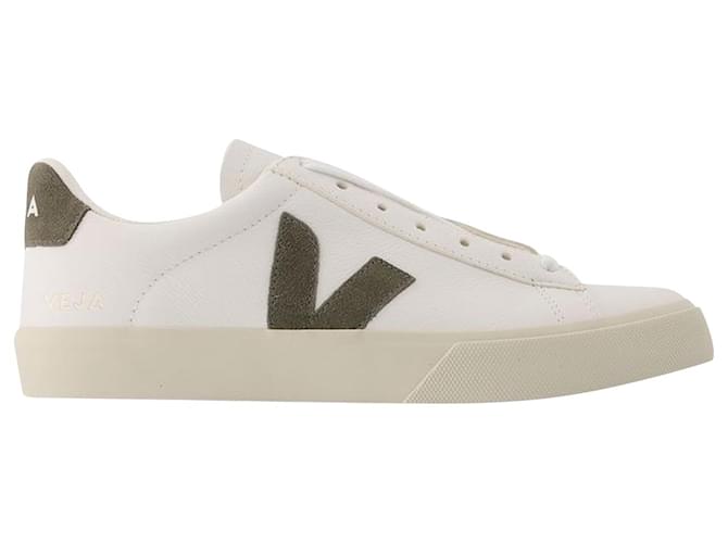 Sneakers Campo - Veja - Bianco/Khaki - Pelle  ref.803686