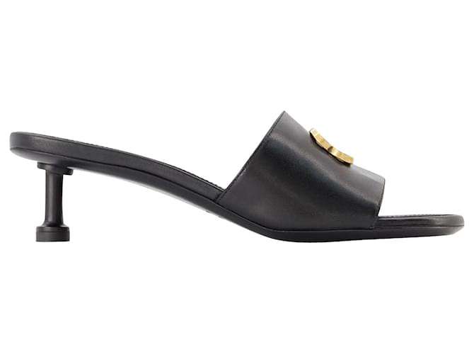 Groupie M50 Sandals - Balenciaga -  Black/Gold - Leather  ref.803714