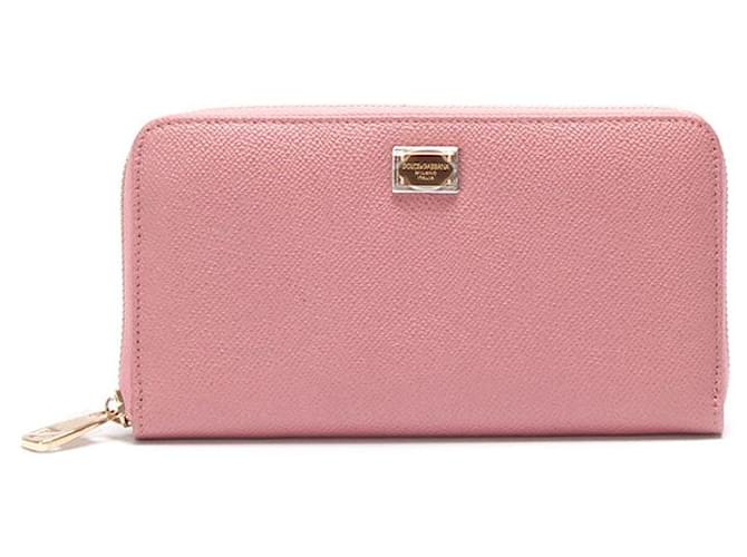 Dolce & Gabbana Leather Long Wallet Pink Kalbähnliches Kalb  ref.804071