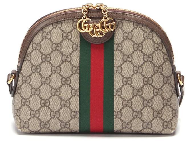 Petit sac à bandoulière Gucci GG Supreme Web Ophidia Marron  ref.804361