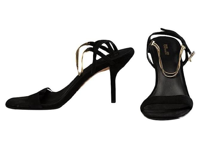 Diane Von Furstenberg Sandals Black Leather Metal  ref.804429