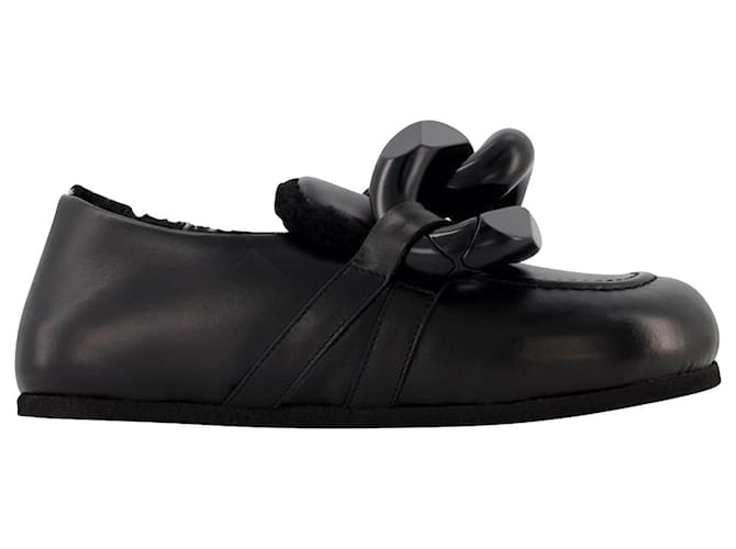 JW Anderson Chain Loafers Close Back in Black Leather  ref.804630