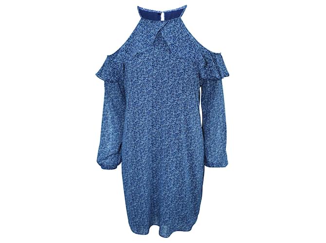 Michael Kors Blue Print Kleid Blau Polyester  ref.804665