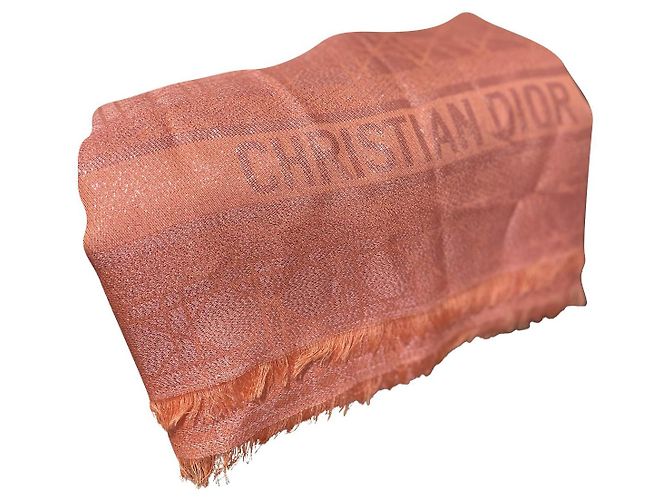 Stola Christian Dior Cannage Seta e Lana Rosa