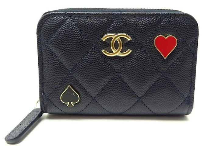 Chanel Purses, wallets, cases Navy blue Leather  ref.804861