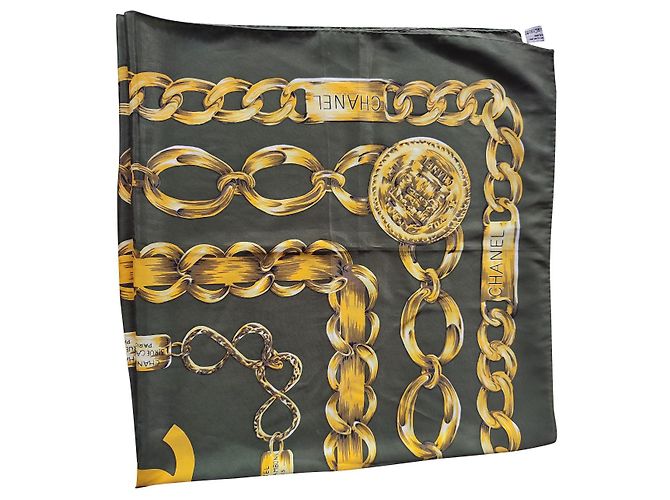 SCIARPE CHANEL Verde Giallo Seta