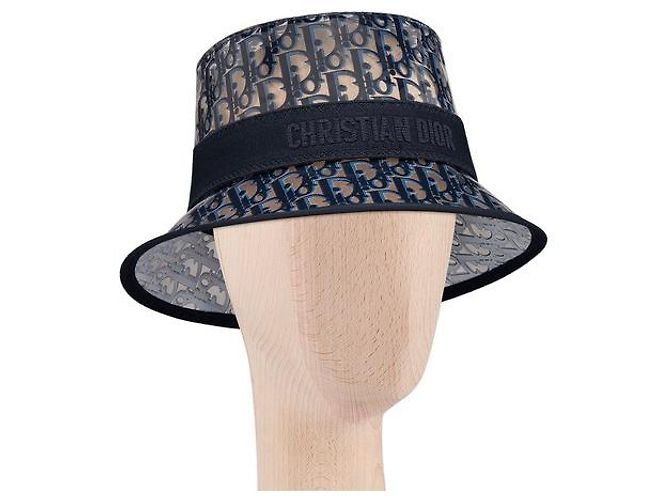Cappello Christian Dior Oblique Blu PVC Trasparente