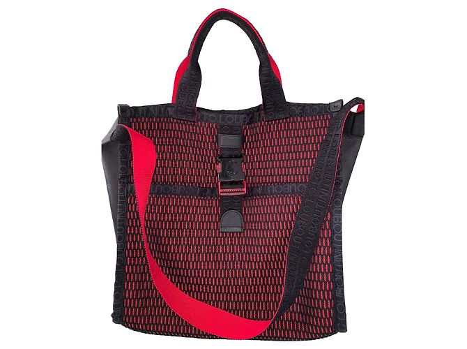 Bolso tote Christian Louboutin negro y rojo de material sintético Roja