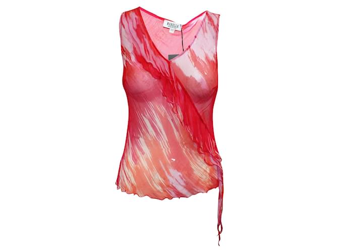 Marella Top de verão de seda com estampa rosa  ref.805139