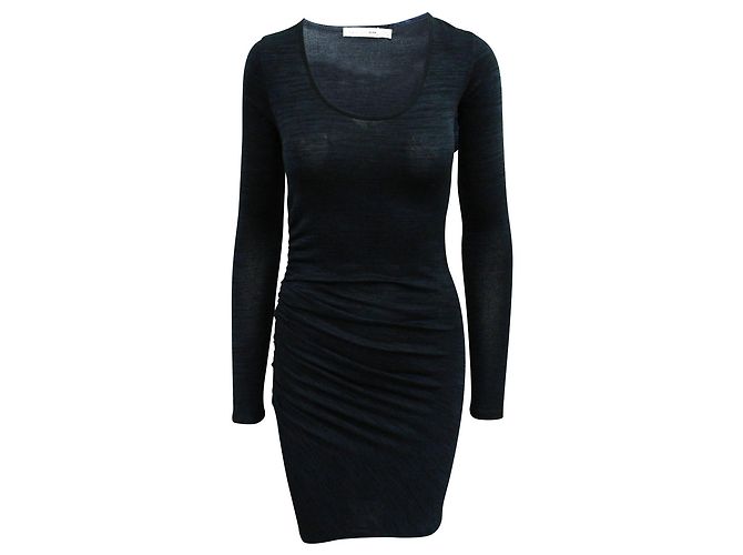 Rag & Bone Vestido Drapeado Azul Marino