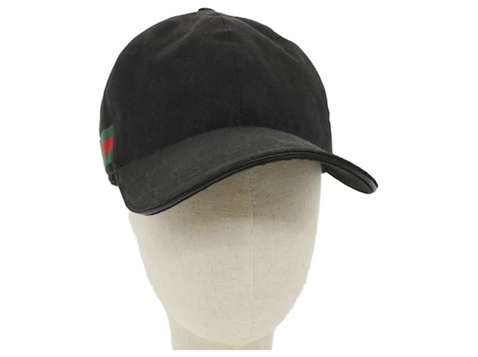 Gucci Original GG Canvas Baseball Hat with Web Black in Canvas - US