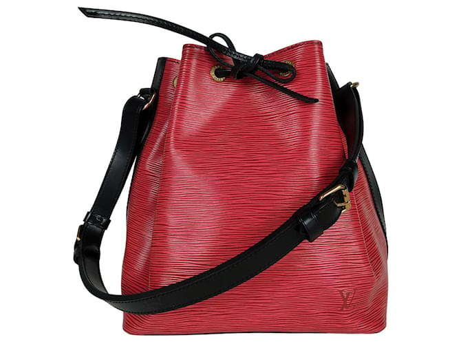 sac cabas louis vuitton petit noe en cuir epi bicolore rouge et noir