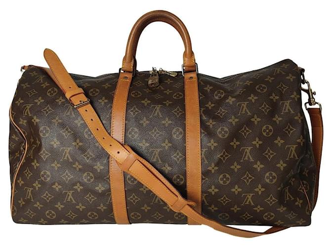 Louis Vuitton Keepall 55 Monogram shoulder bag Brown Cloth  ref.805869