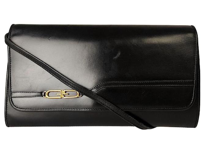 Gucci Vintage Black Leather Baguette