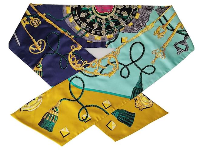 Hermès Maxi foulard Hermes Twilly Chiavi Les Cles en soie multicolore  ref.805929