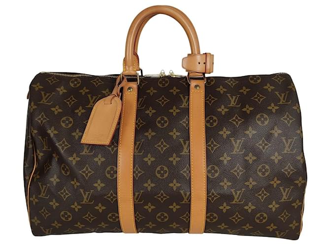 Louis Vuitton Keepall 45 monogram handbag Brown Cloth  ref.805956