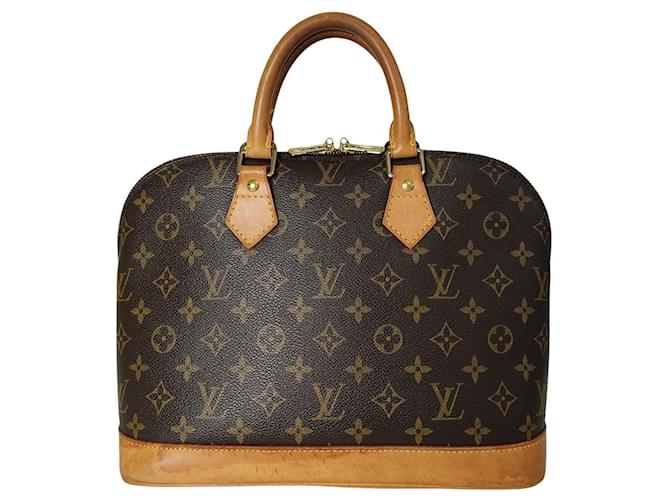Louis Vuitton Alma Monogram handbag Brown Cloth  ref.805963