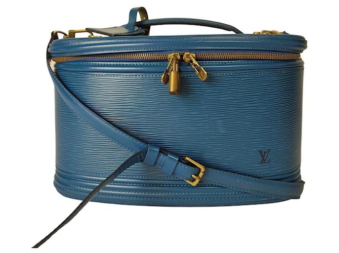 Borsa Louis Vuitton Beauty Case Vanity Epi azzurra Blu chiaro Pelle  ref.805972