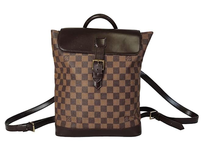 Louis Vuitton backpack Damier Ebene Soho Brown Cloth  ref.805998