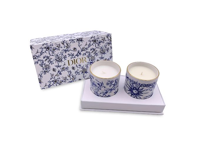 Dior Porcellana bianca e blu 2 Set di candele profumate