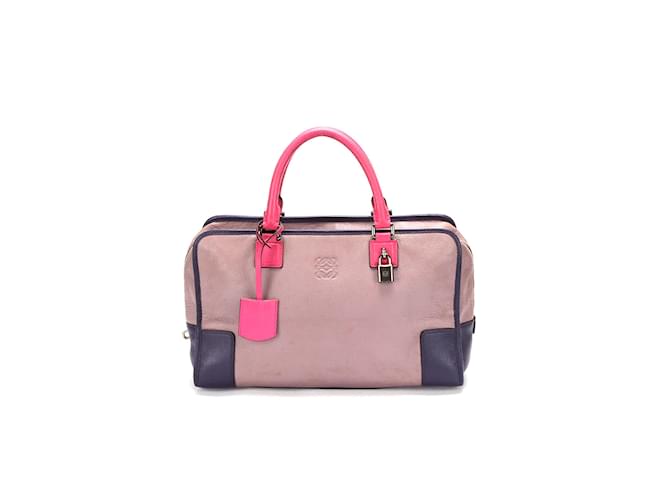 Loewe ロエベ Bolso de mano Amasona 36 Mini Boston en cuero en muy buen estado Púrpura  ref.806063