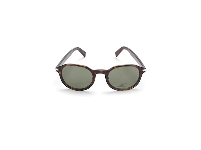 Dior Gafas de sol redondas de carey Blacksuit Castaño Plástico  ref.806150