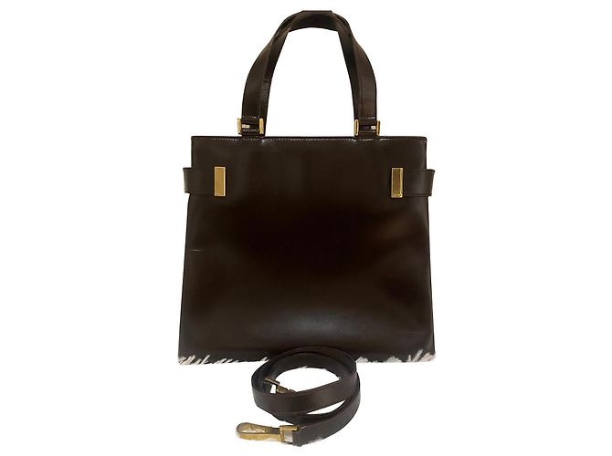 Gucci Handtasche Dunkelbraun Lackleder