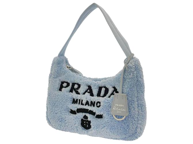 Prada Re-Edition 2000 Terry Shoulder Bag Mini Blue in Terry with