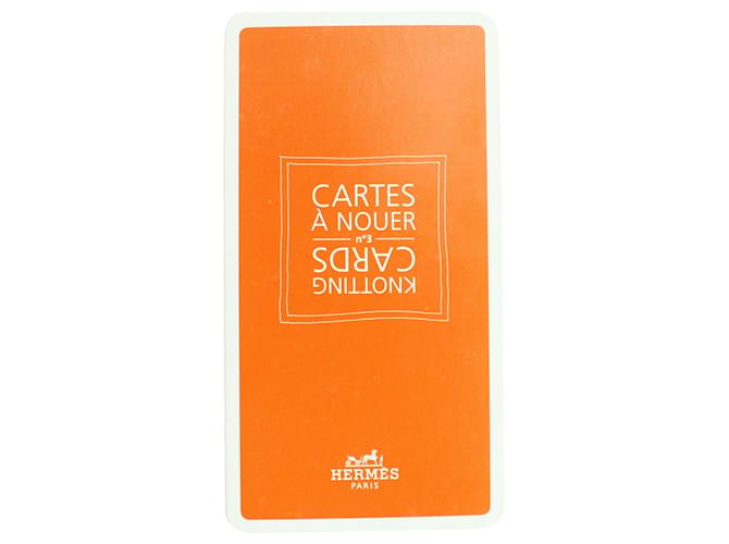 Hermès Cartões de nó para cachecóis Laranja Fibra de celulose  ref.806515