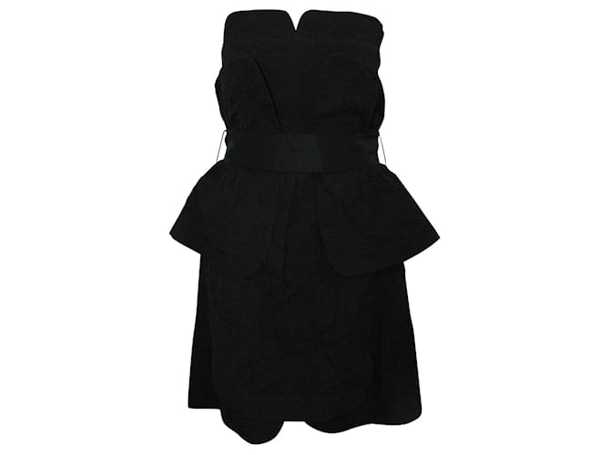 Fendi Robe bustier texturée noire Coton  ref.806543