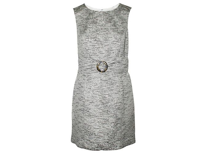 Elie Tahari Silbernes Cocktailkleid