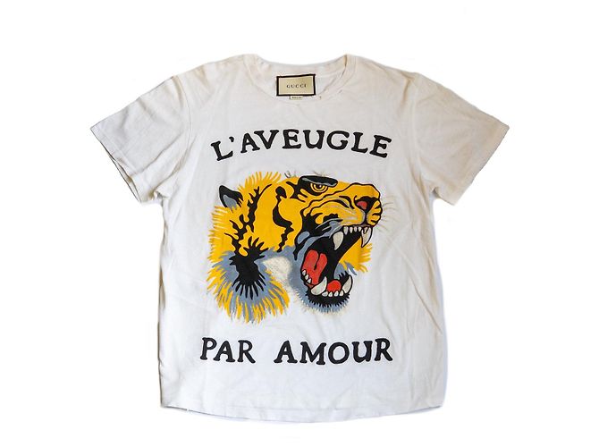 Camiseta Gucci blanca con estampado de algodón Blanco