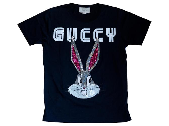 Gucci Tops Negro Algodón  ref.806592