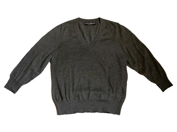 Dolce & Gabbana Kaschmirpullover dunkelgrau Anthrazitgrau 