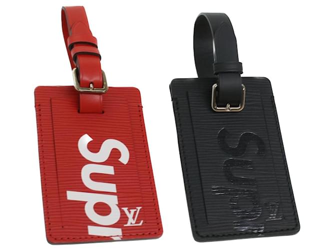 Louis Vuitton x Supreme Luggage Tag Set Epi Black/Red - US