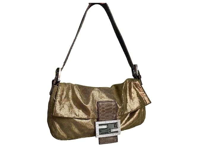 Fendi vintage Baguette shoulder bag in gold, bronze, black and