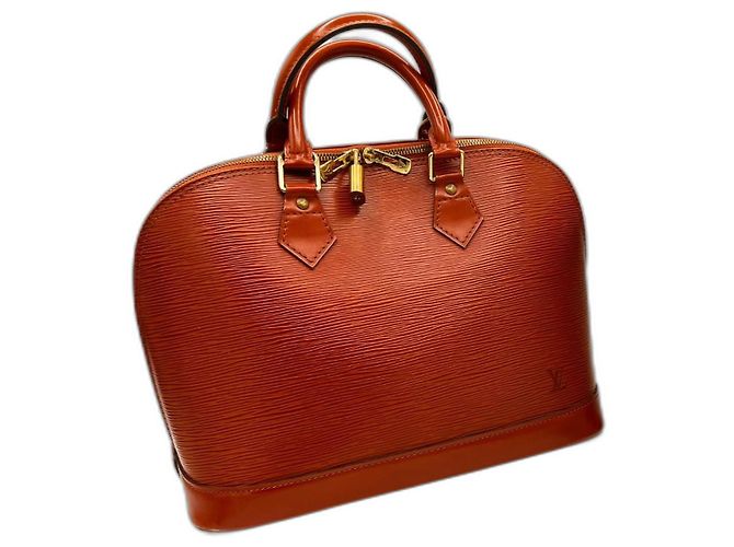 Louis Vuitton Alma en cuir Epi orange