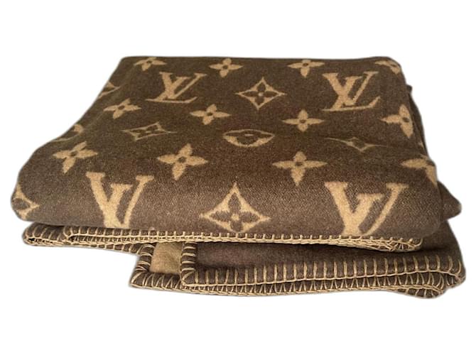 Louis Vuitton LV Blanket new Marrone Lana  ref.806905