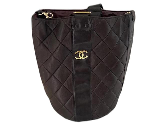 Chanel Backpacks Dark brown Leather  ref.807042