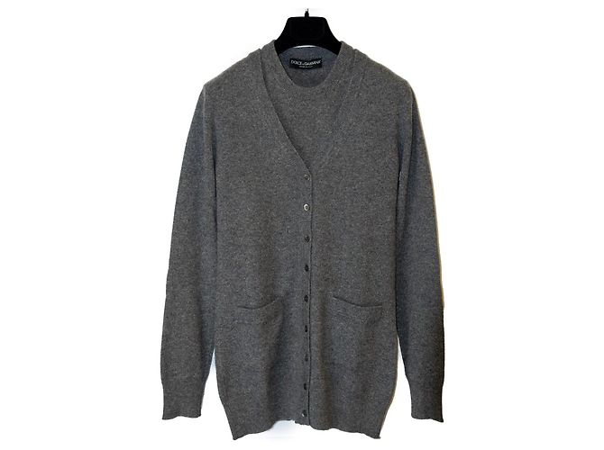 Dolce & Gabbana Cashmere Twin-Set Grau