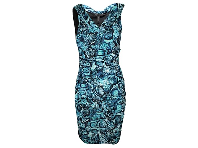 Bcbg Max Azria Blue Snakeskin Print Dress Polyester ref.JC807279 (Sold) - Joli Closet Bcbg Max Azria Blue Snakeskin Print Dress Polyester ref.JC807279 (Sold) - Joli Closet