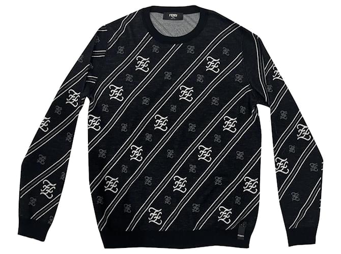 Fendi Sweaters Black Wool  ref.807319