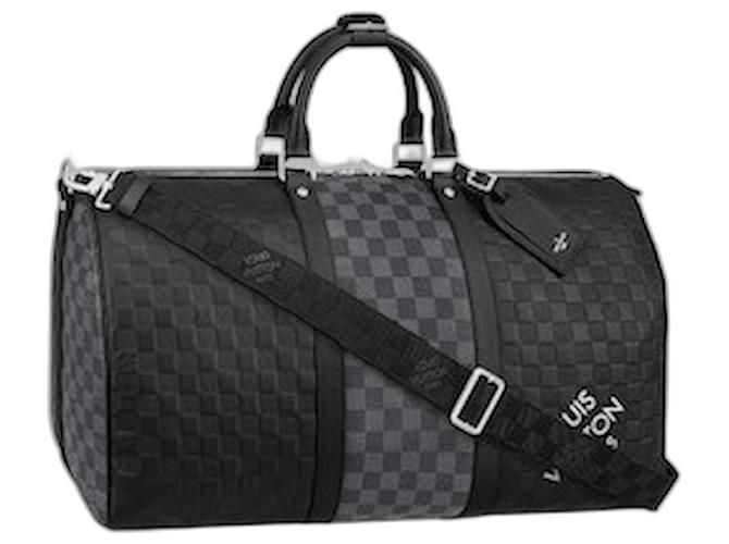 Louis Vuitton LV Keepall damier infini new Black Leather  ref.807493