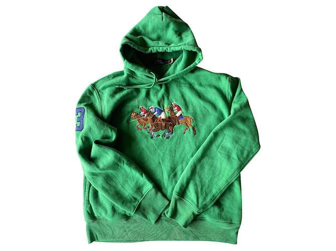 Polo Ralph Lauren Green hoodie Cotton  ref.807511