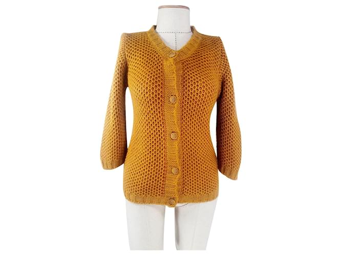 Autre Marque Knitwear Yellow Acrylic Mohair  ref.807547