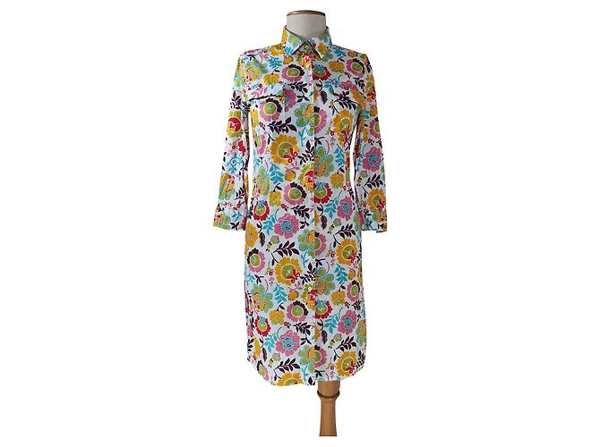 Vestido floral de algodón 0039 Multicolor