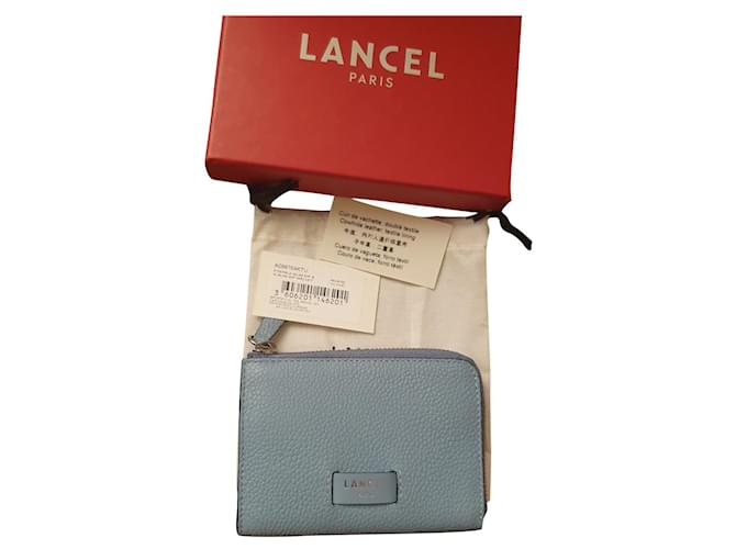Lancel carteiras Azul Couro  ref.807569