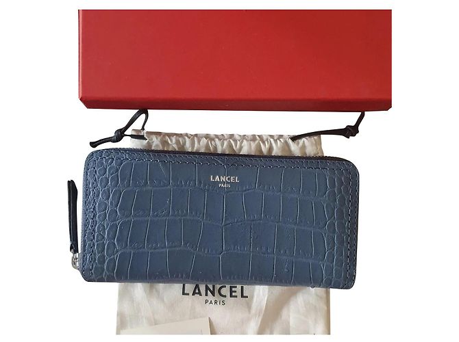 Lancel Leather Wallet Navy Blue